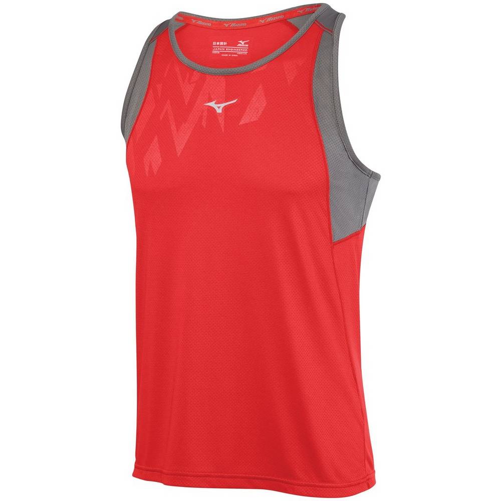 Mizuno Singlet Alpha Vent Férfi Trikó Piros CBI674052